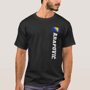 Camiseta Arapovic Bósnia Flag Casaco Sobrenome do Braço Emb