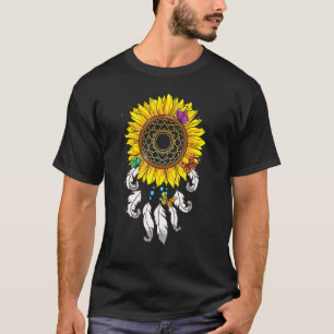 Camiseta Arapuca de Sonho de Girassol Com Borboletas Dreamc