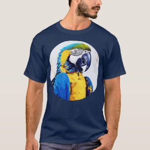 Camiseta Arara azul e dourada 16