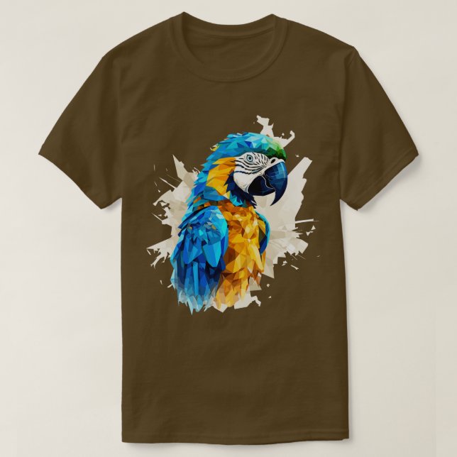Camiseta Arara azul e dourada 2 (Frente do Design)
