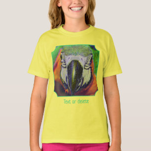 Camiseta Arara Azul e Dourada Face Papagaio Arte Personaliz