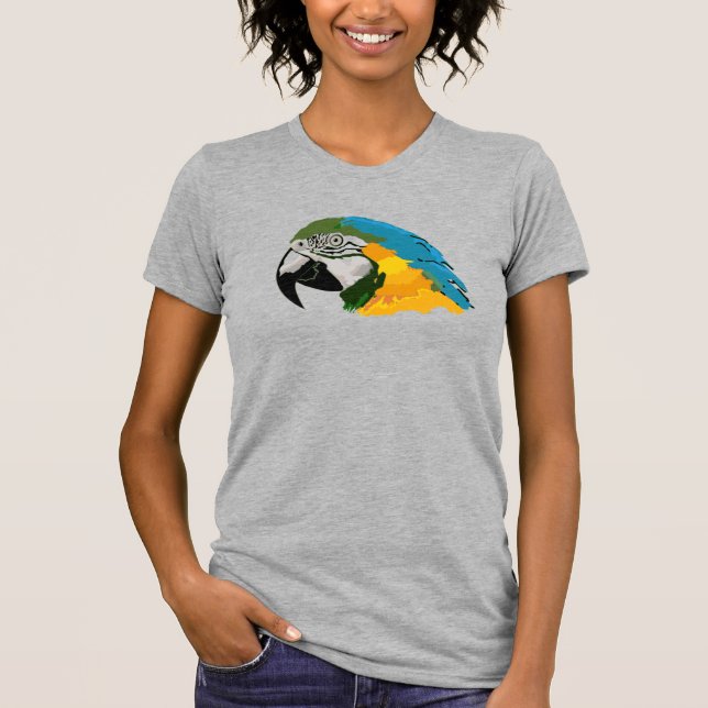 Camiseta Arara Azul e Dourada Ousada  (Frente)