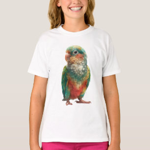 Camiseta Arara Tropical Aquarela Colorida Infantil