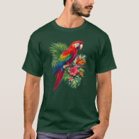 Arara vermelha floral tropical