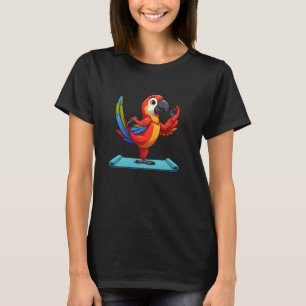 Camiseta Arara Vermelha Papagaio Ioga Pet Divertido Meditaç