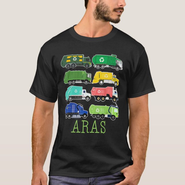 Camiseta Aras Trash Truck For Kids Collector Ecologist Garb (Frente)
