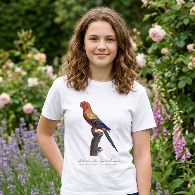 Camiseta Aratinga-sol, Aratinga solstitialis (Sun Parakeet Male, Aratinga Solstitialis. Girl Basic White T-Shirt )