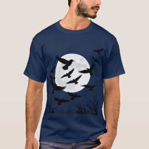 Camiseta Arautos do Halloween: Corvos Tomando Voo Juntos