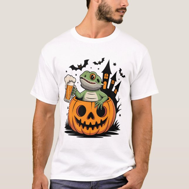 Camiseta Arbordado de Pumpkin com Cerveja (Frente)