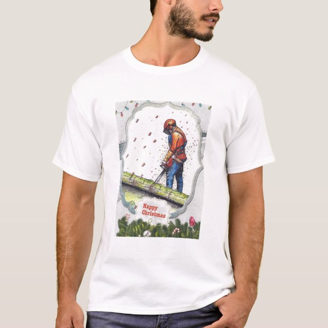 Camiseta Arborist chainsaw tree surgeon Gift Christmas (Frente)