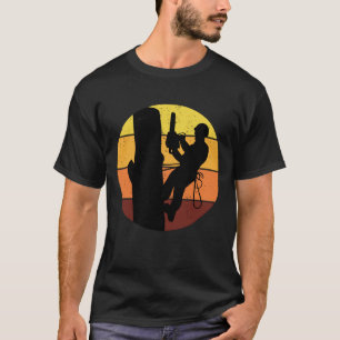 Camiseta Arborist Tree Climber Subindo Vintage Retro