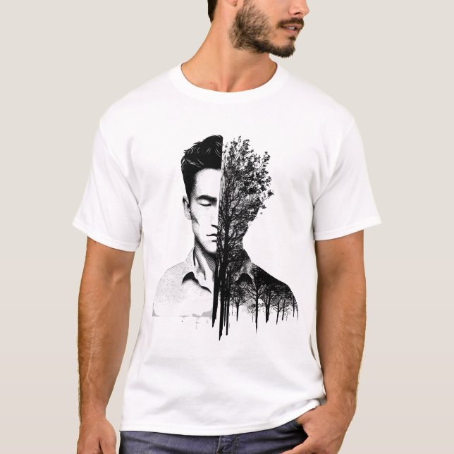 Camiseta Arbre metade da design humana (Frente)