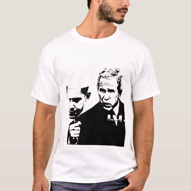 Camiseta arbusto com máscara de obama (Frente)