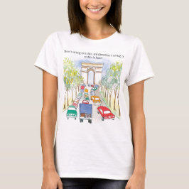 Camiseta Arc de Triomphe Paris Whimsical Watercolor Sketch