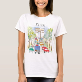 Camiseta Arc de Triomphe Whimsical Watercolor Sketch