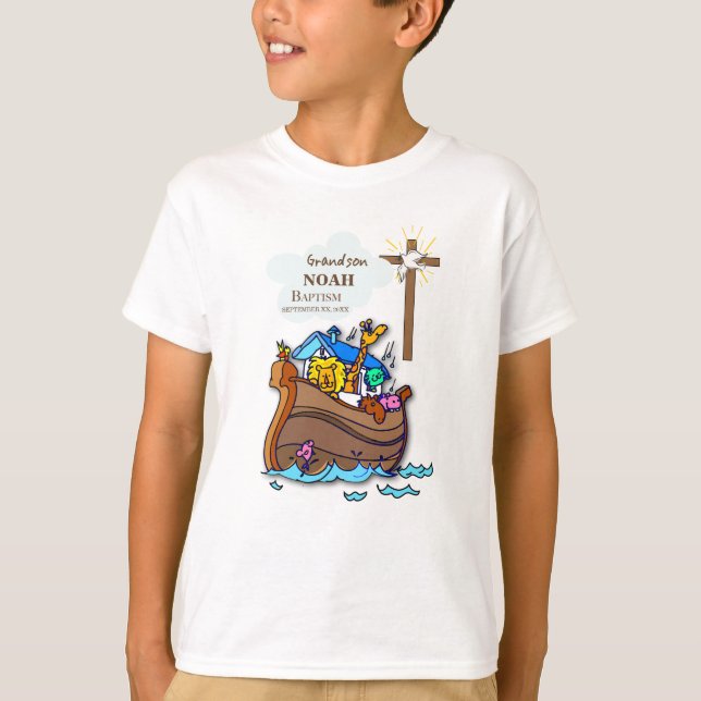 Camiseta Arca personalizada do neto Baptism Noah (Frente)