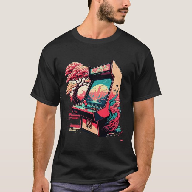 Camiseta Arcade de Jogo de Vídeo 1 (Frente)