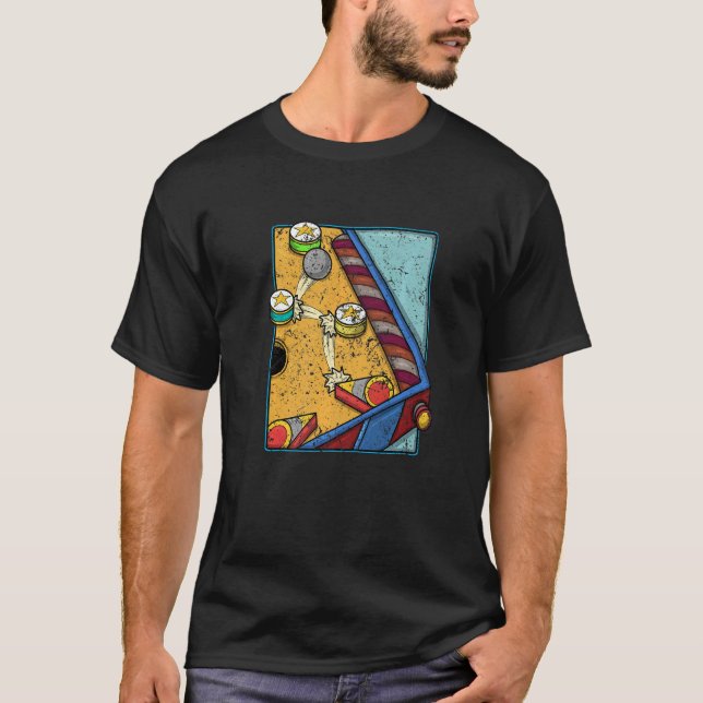 Camiseta Arcade Game Vintage Pinball Machine (Frente)