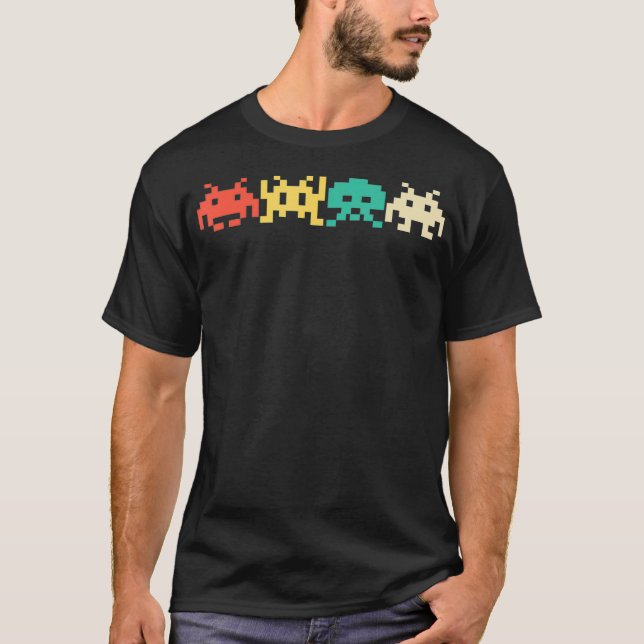 Camiseta Arcade retrô do jogo de vídeo dos anos 80 (Frente)