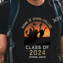 Camiseta Arch Photo Graduation Classe de Nome Personalizado