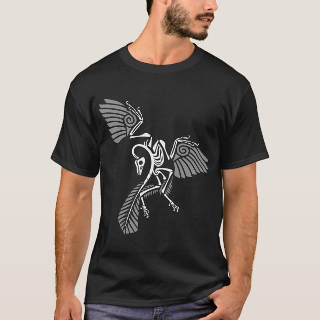 Camiseta Archaeopteryx Skeleton Glyph - (Frente)