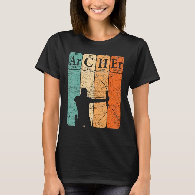 Camiseta Archer Periodic Table Elements Bow Hunting Archery (Frente)