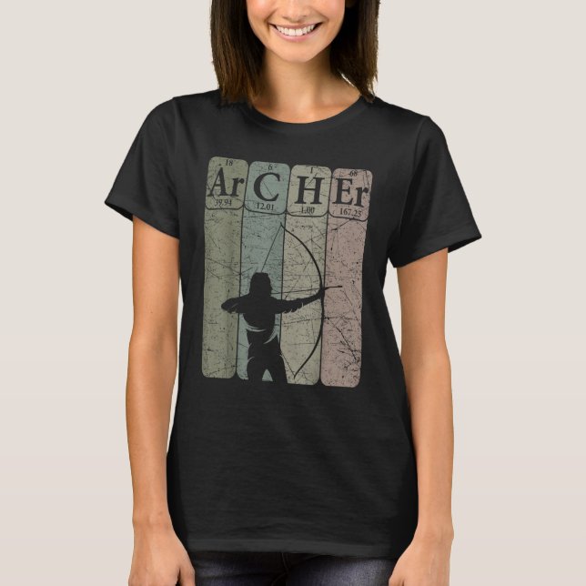 Camiseta Archer Periodic Table Elements Bow Hunting Archery (Frente)