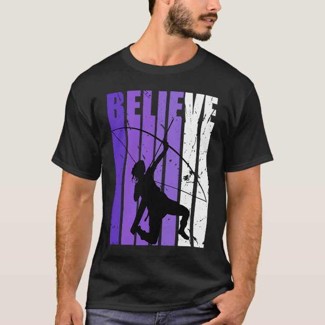 Camiseta Archery Archer Believe Silhouette Colorful Purple (Frente)