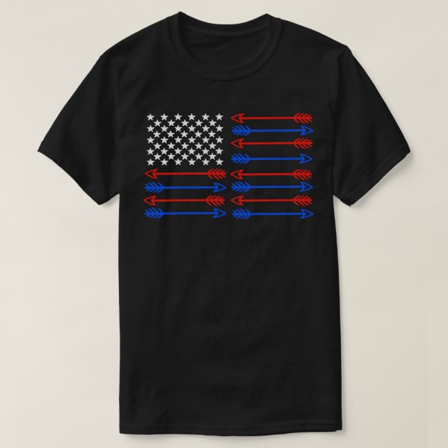 Camiseta Archery Archer EUA Flag (Frente do Design)