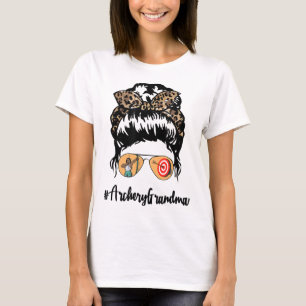 Camiseta Archery Avó Mensageira Cabelo Freado Leopardo Mulh