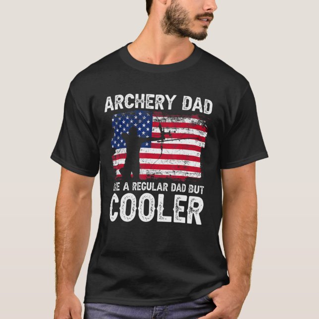 Camiseta Archery Dad Like Regular Cooler American Flag 4th  (Frente)