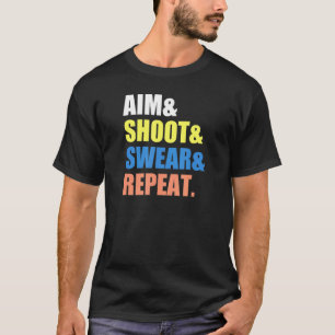 Camiseta Archery Darts Billard Aim Shoot Swear Repetir