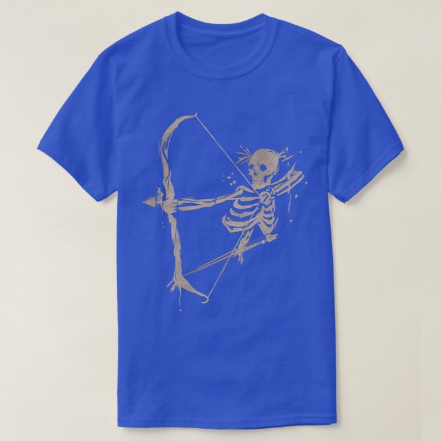 Camiseta Archery Design Skeleton Archer com Arco e Seta  (Frente do Design)