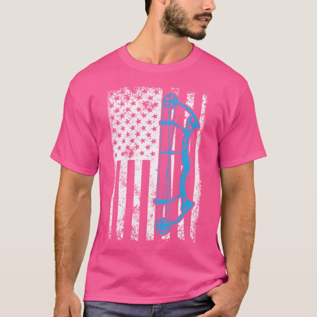 Camiseta Archery Eua Flag Bowhuner Archer Compou (Frente)