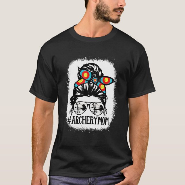 Camiseta Archery Mãe Vida Má Óculos De Cabelo De Arma (Frente)