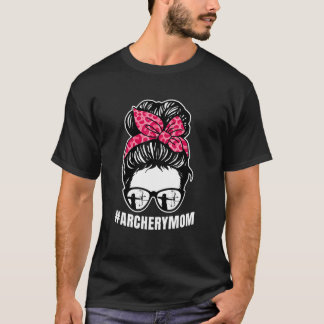 Camiseta Archery Mom Messy Bun Proud Parent Bow Arrow