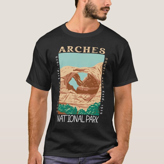 Camiseta Arches National Park Arch Retro Distinto (Frente)