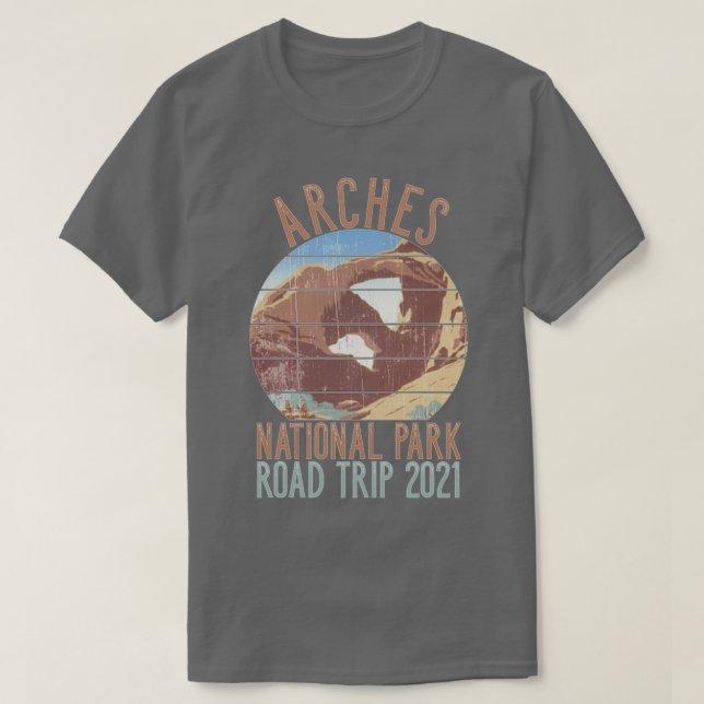 Camiseta ARCHES NATIONAL PARK ROAD TRIP 2021 - Arca dupla 1 (Frente do Design)