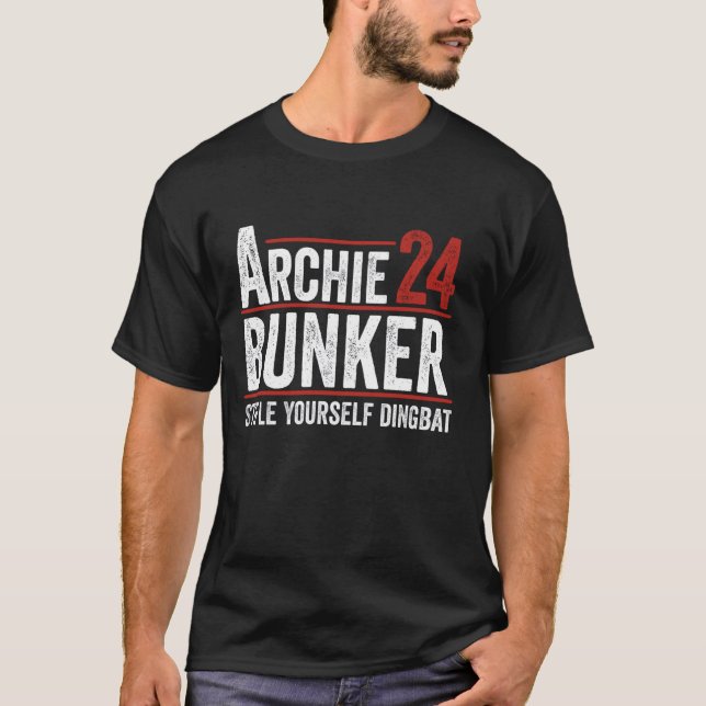 Camiseta Archie Bunker 24 Para Presidente 2024 Homens Mulhe (Frente)