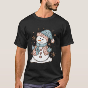Camiseta Arco Colorido Bonito Snowman Feliz Natal