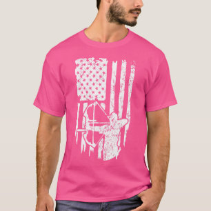 Camiseta Arco Composto de Arranjo de Bandeira dos EUA Seta-
