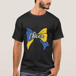Camiseta Arco Coquete de Torcida Azul Amarelo Cheerleader C