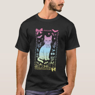 Camiseta Arco Coquete Gato Preto Familiar Bruxa Goth Pastel