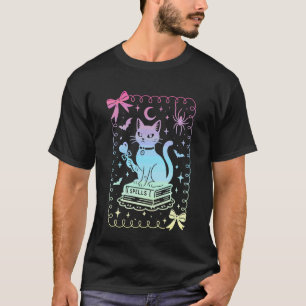 Camiseta Arco Coquete Gato Preto Fofo Livros Feitiços Wi Pa
