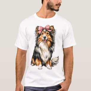 Camiseta Arco Coquete Shetland Sheepdogs Mãe de Cachorro Me