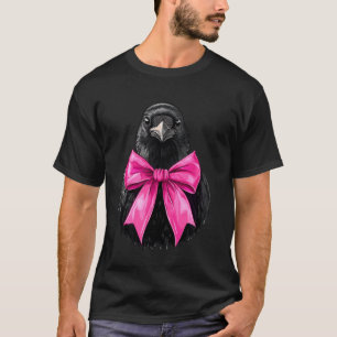 Camiseta Arco Coquette Crow Raven Bird Girl Mãe Rosa Mãe