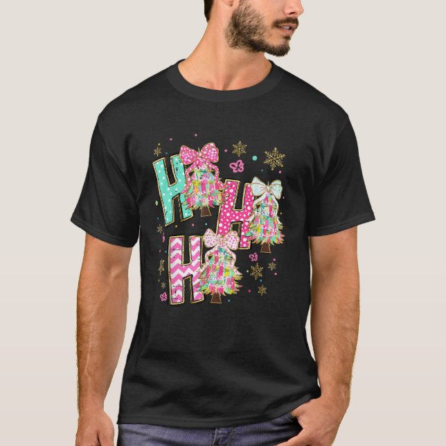 Camiseta Arco Coquette Funny Ho Ho Ho Ho Ho A Árvore de Nat (Frente)