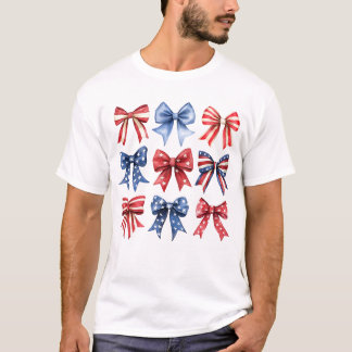 Camiseta Arco Coquette Patriotic Quarto 4 de julho dos EUA