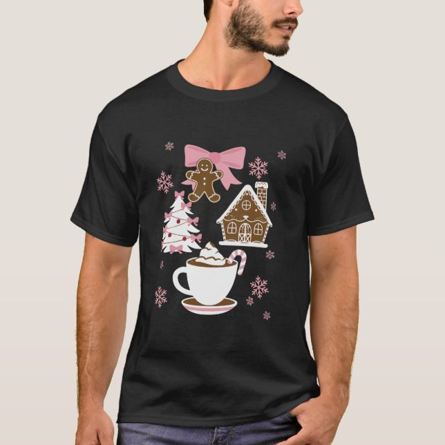 Camiseta Arco Coquette Pink Gingercake Girly Xmas (Frente)
