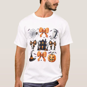 Camiseta Arco Coquette Pumpkin Fall Spooky Season Halloween